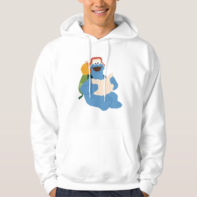 Cookie Monster som läser Karta Hoodie (Framsida)