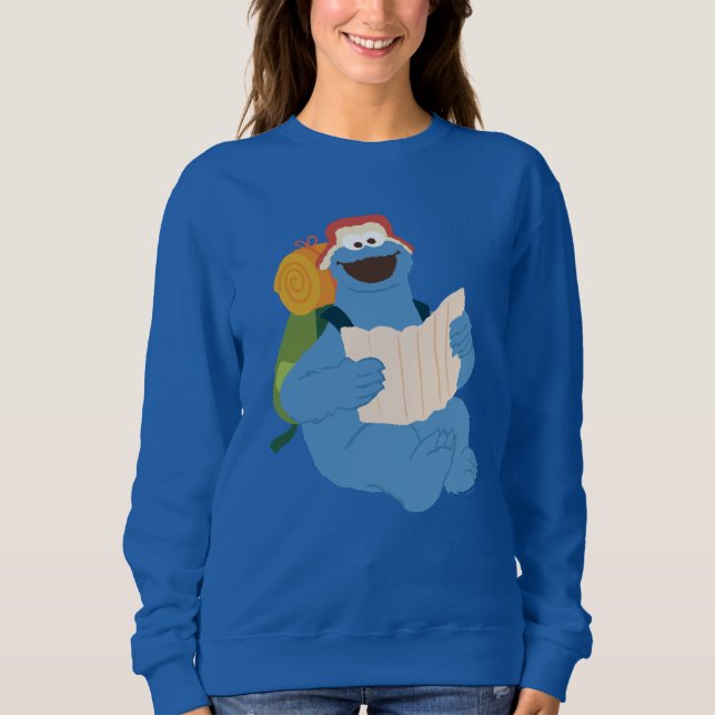 Cookie Monster som läser Karta T Shirt (Framsida)