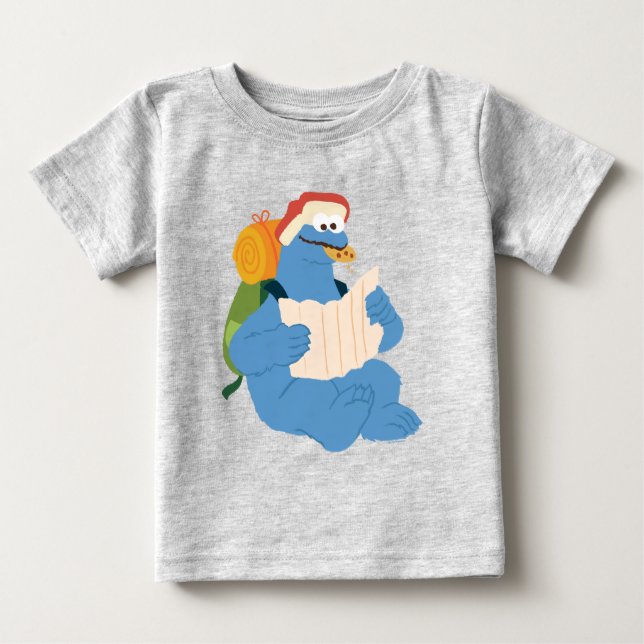 Cookie Monster som läser Karta T Shirt (Framsida)
