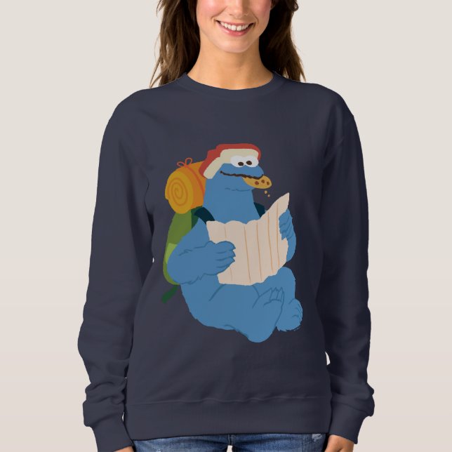 Cookie Monster som läser Karta T Shirt (Framsida)