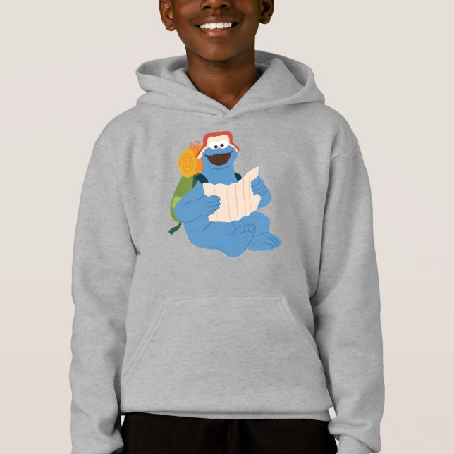 Cookie Monster som läser Karta T Shirt (Framsida)