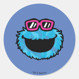 Cookie Monster Sommarstemning Runt Klistermärke