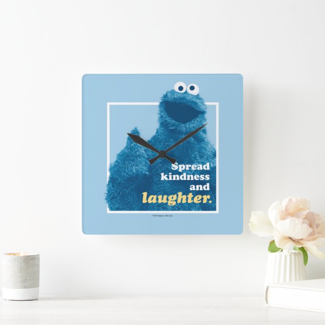 Cookie Monster | Spread Kindness och Spread Kindne Fyrkantig Klocka (Hem)