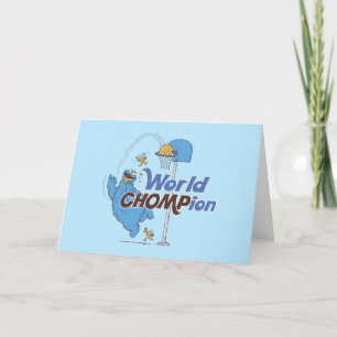 Cookie Monster Tagning av basket Ringar Helgkort