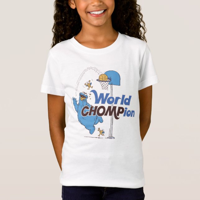 Cookie Monster | Tagning av basket Ringar T Shirt (Framsida)