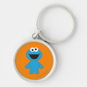 Cookie Monster Ull Stil Rund Silverfärgad Nyckelring