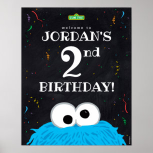 Cookie Monster Välkommen till 2-årsdagen Poster