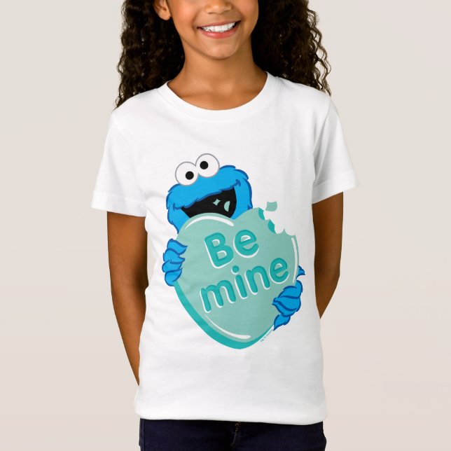 Cookie Monster "Var Min" Alla Hjärtans Dag Godis H T Shirt (Framsida)
