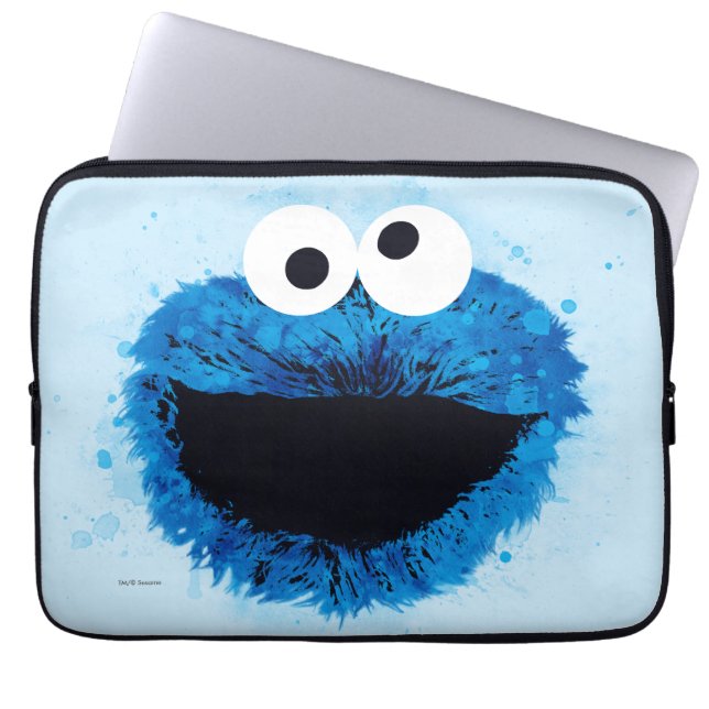 Cookie Monster | Vattenfärgstrend Laptop Fodral (Framsidan)