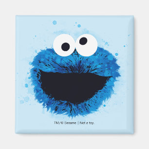 Cookie Monster Vattenfärgstrend Magnet