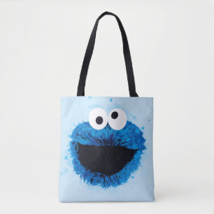 Cookie Monster Vattenfärgstrend Tygkasse