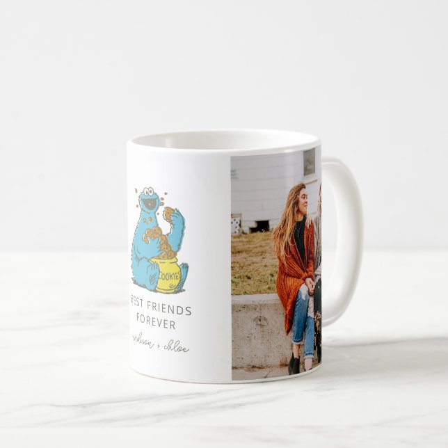 Cookie Monster-Vintage | Bästa vänner - Foto Kaffemugg (Framsida höger)