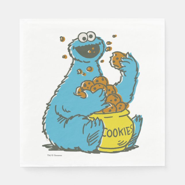 Cookie Monster-Vintage Pappersservett (Framsidan)