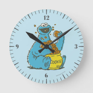 Cookie Monster-Vintage Rund Klocka