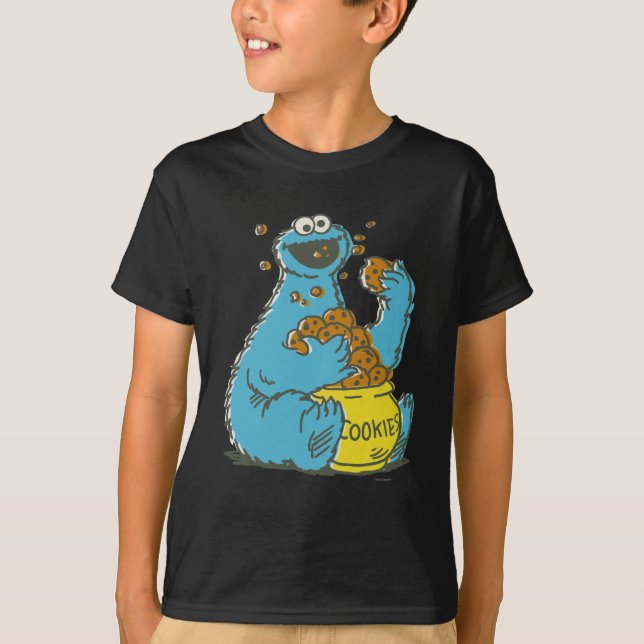 Cookie Monster-Vintage Tee Shirt (Framsida)