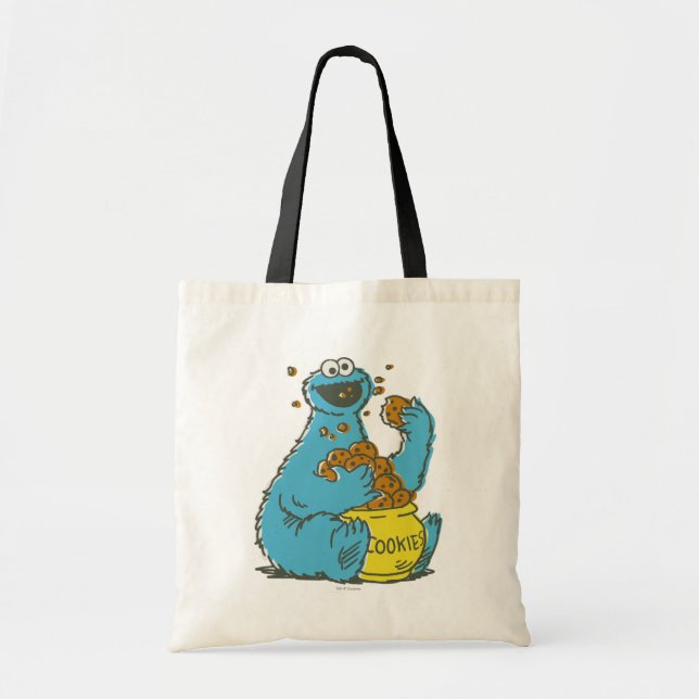 Cookie Monster-Vintage Tygkasse (Framsidan)