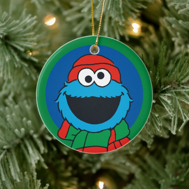 Cookie Monster Vinter Scarf  Julgransprydnad Keramik (Träd)