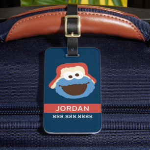 Cookie Monster Woodland Ansikte Lägg till din in Bagagebricka