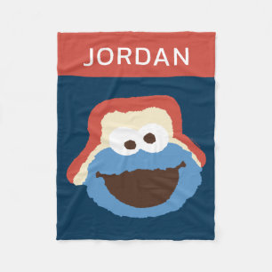 Cookie Monster Woodland Ansikte   Lägg till ditt n Fleecefilt