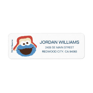 Cookie Monster Woodland Face Lägg till din info Returadress Etikett