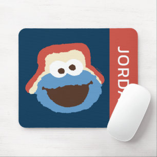 Cookie Monster Woodland Face Lägg till ditt namn Musmatta