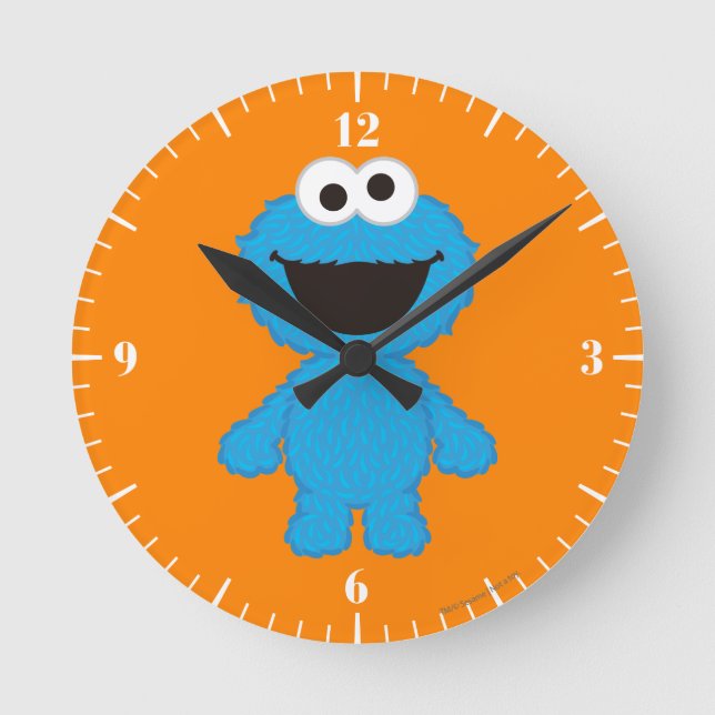 Cookie Monster Wool Stil Rund Klocka (Framsida)