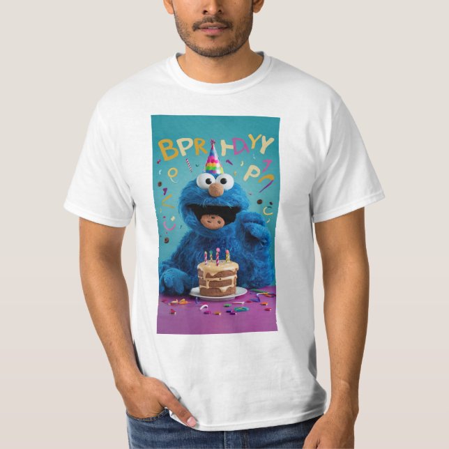 "Cookie Monsters födelsedagskorp: Pop Edition!" T Shirt (Framsida)