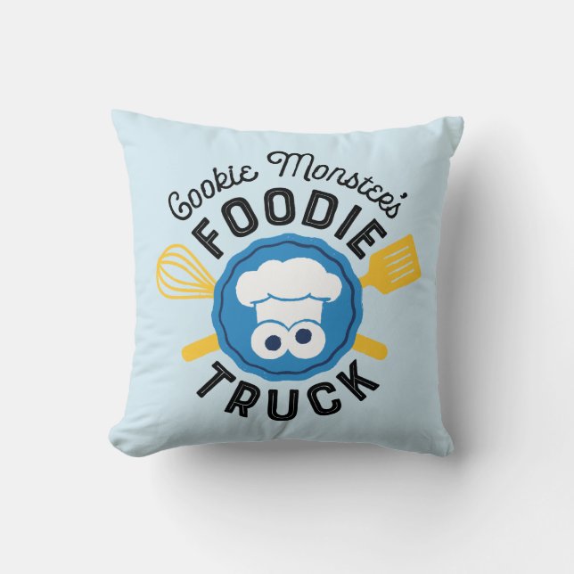 Cookie Monsters Foodie Lastbil Logotyp Kudde (Framsida)