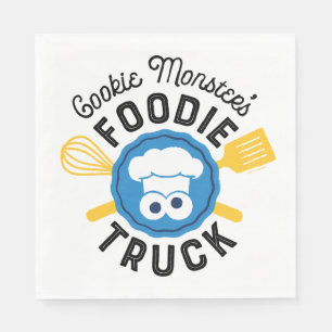 Cookie Monsters Foodie Lastbil Logotyp Pappersservett
