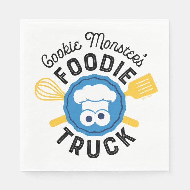Cookie Monsters Foodie Lastbil Logotyp Pappersservett (Framsidan)