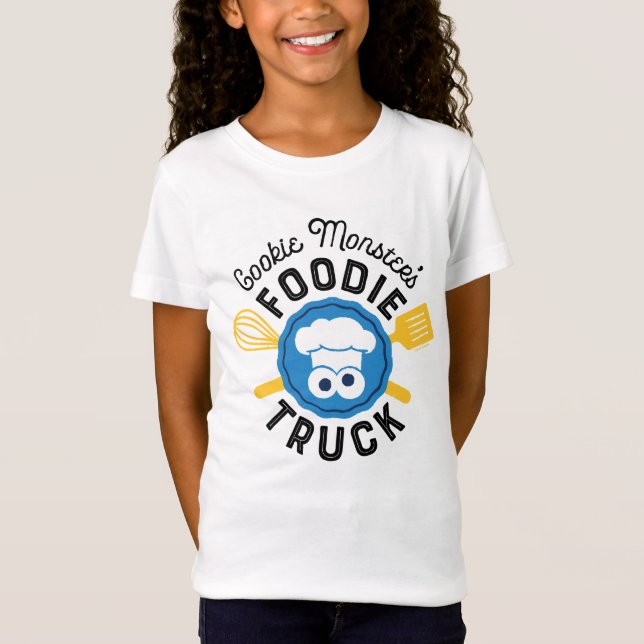Cookie Monsters Foodie Lastbil Logotyp T Shirt (Framsida)