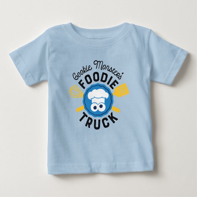 Cookie Monsters Foodie Lastbil Logotyp T Shirt (Framsida)