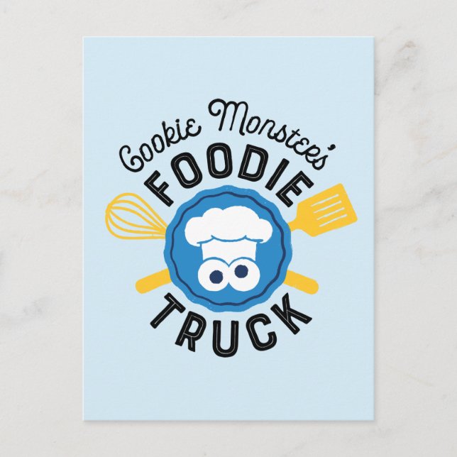 Cookie Monsters Foodie Lastbil Logotyp Vykort (Framsida)
