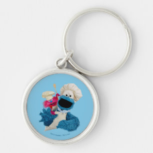 Cookie Monsters Foodie Lastbil-vänner Rund Silverfärgad Nyckelring