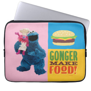 Cookie Monsters matlastbil Gonger lagar mat Laptop Fodral