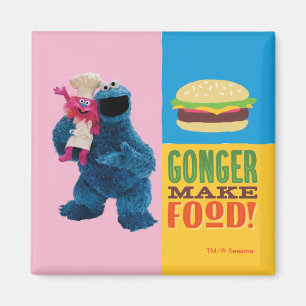 Cookie Monsters matlastbil Gonger lagar mat Magnet