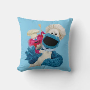 Cookie Monsters matvagnsvänner Kudde