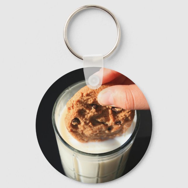 Cookie och ett glas från Mjölk-nyckelkedjan Nyckelring (Framsida)