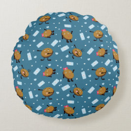 Cookie och mjölk rund kudde