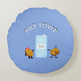 Cookie och mjölk rund kudde