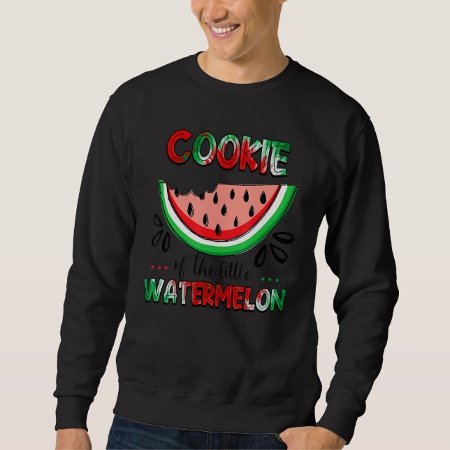 Cookie of the Little Watermelon Summer Matching Fa Lång Ärmad Tröja (Framsida)