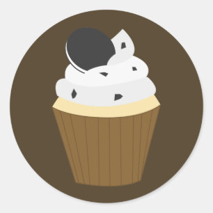 Cookie Paj Cuptårta Round Stickers Runt Klistermärke