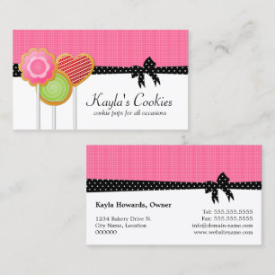 Cookie Pops Rosa Visitkort