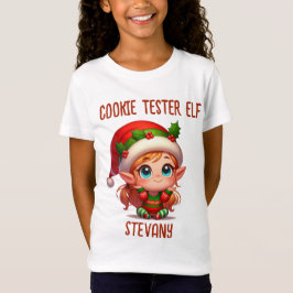 Cookie-provare elf-familjens matchande jul namn t shirt