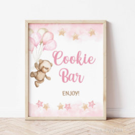 Cookie Pub Sign Rosa Nalle Party, Shower Poster