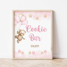 Cookie Pub Sign Rosa Nalle Party, Shower