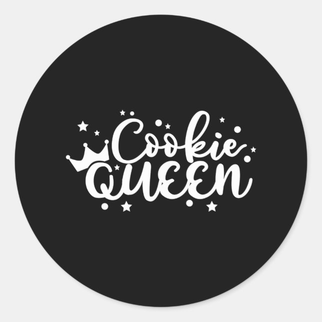 Cookie Queen Cuptårta Baker Runt Klistermärke (Framsida)
