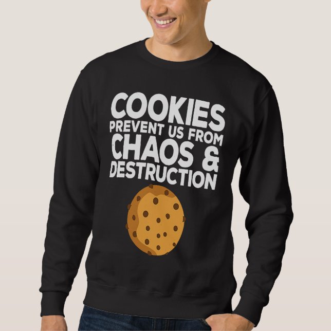 Cookie Quote Chocolate Chip Cookie   Idea Lång Ärmad Tröja (Framsida)