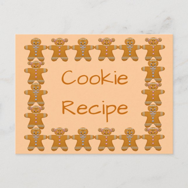 Cookie Recipe~Gingerbröd~Anpassa Vykort (Framsida)
