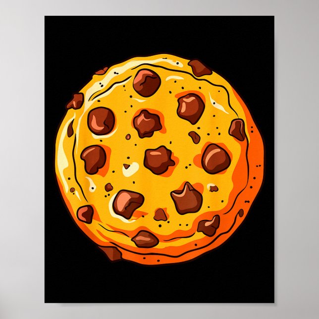 Cookie Shirt Men Women Kids Chocolate Chip Cookie  Poster (Framsidan)